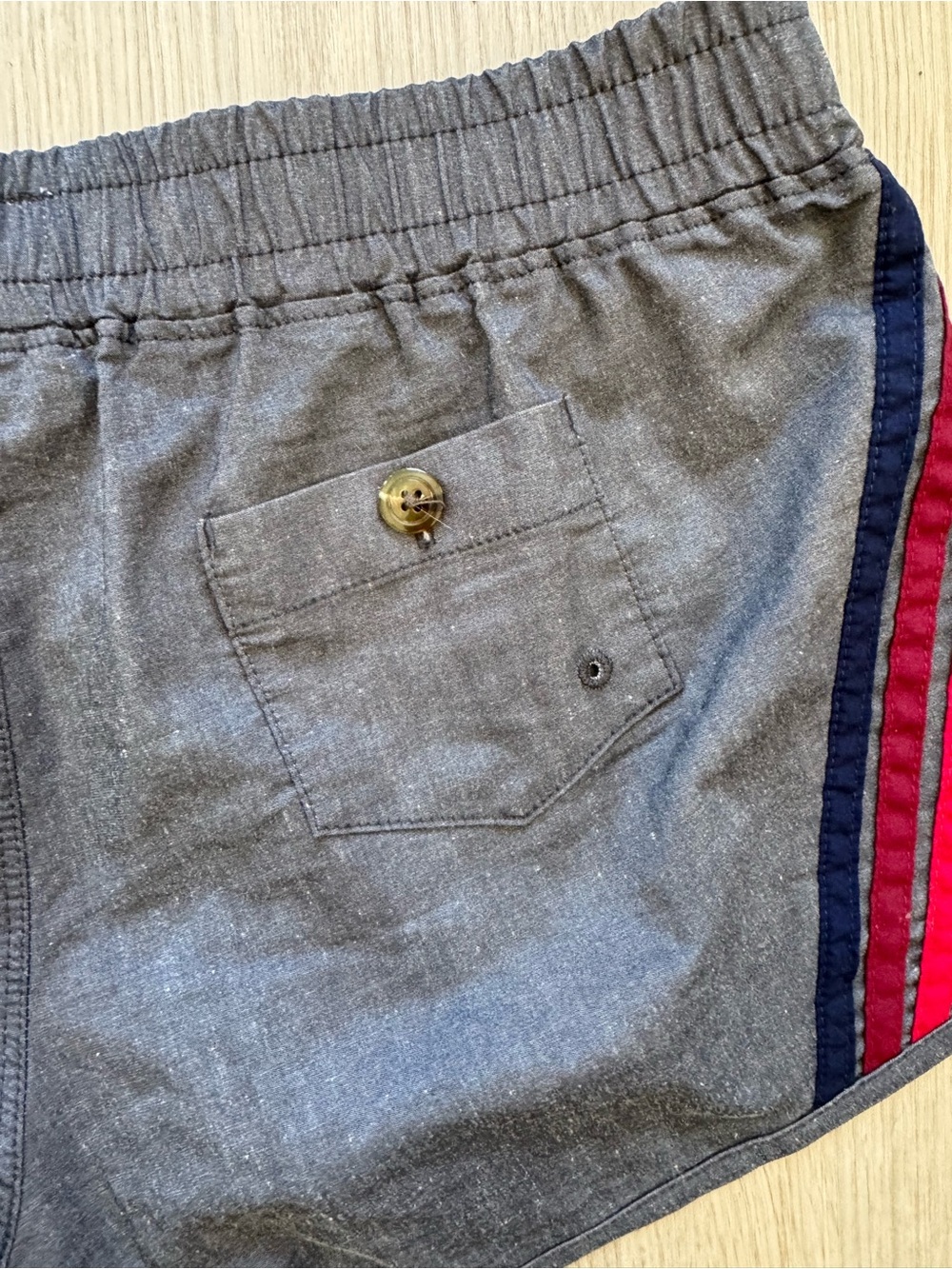 Aviator Nation Charcoal Athletic Shorts with Red & Orange Stripe Accents - Picture 10 of 12